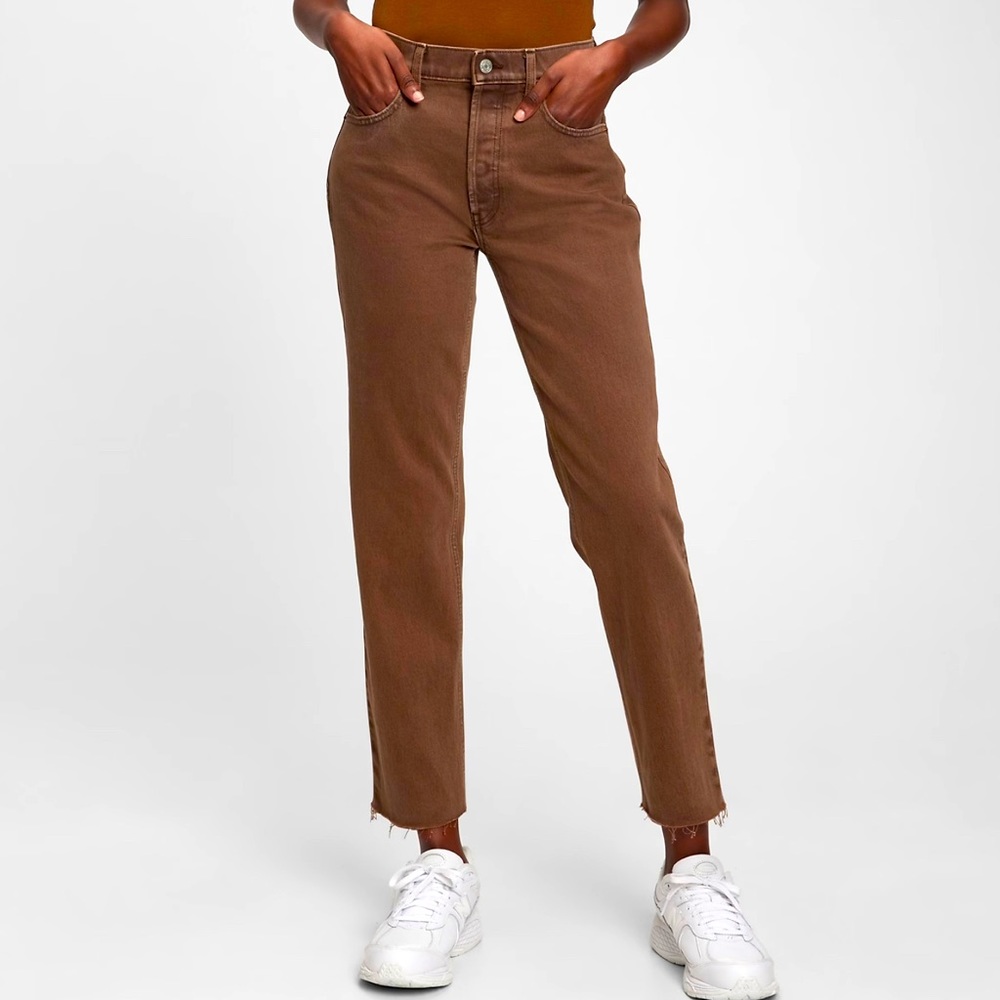 *NWT* GAP High rise cheeky straight jeans m, brown, size 33(16) long